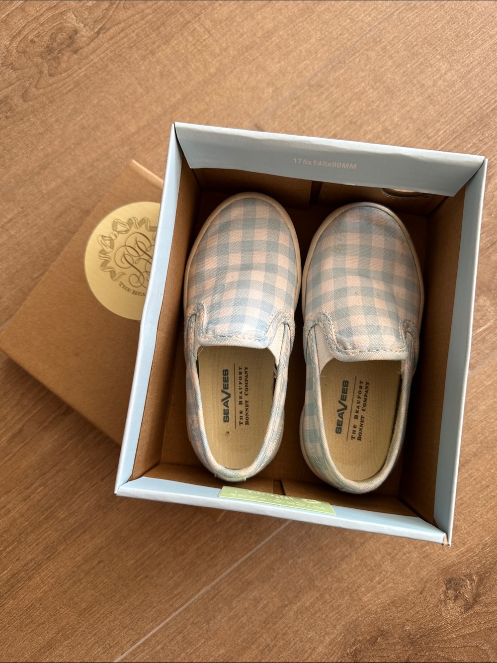 SeaVees blue gingham size 8C
